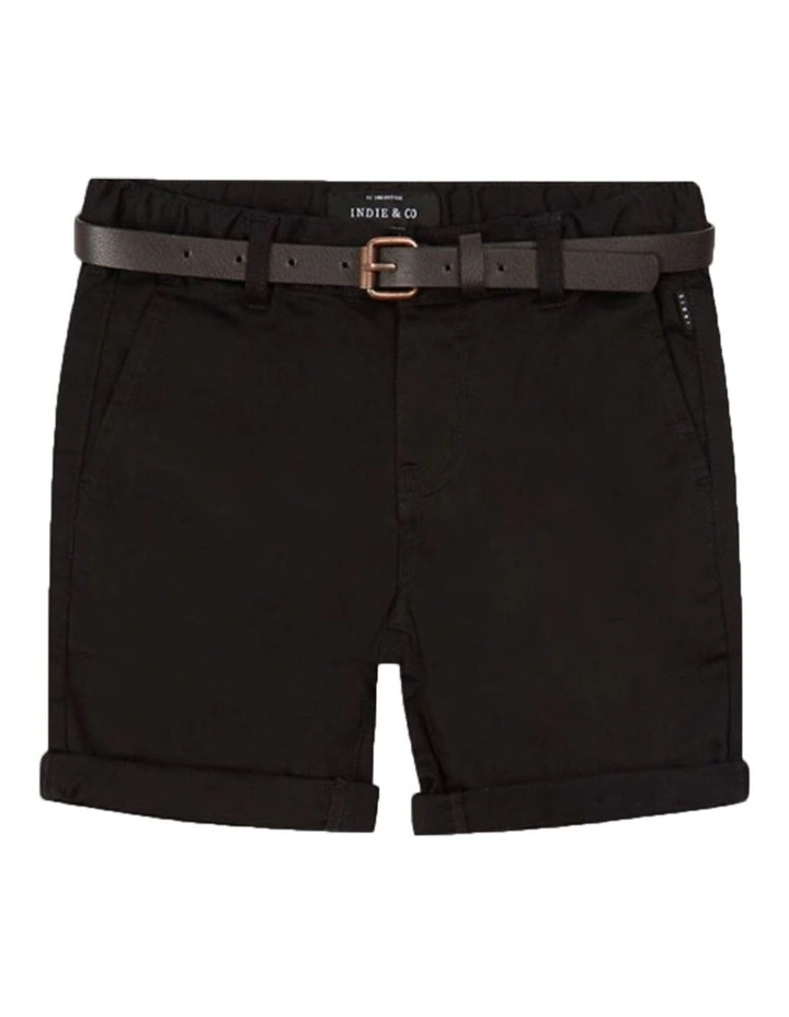 Cuba Chino Shorts (8-16 Years) in Black image 1