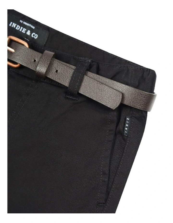 Cuba Chino Shorts (8-16 Years) in Black image 2