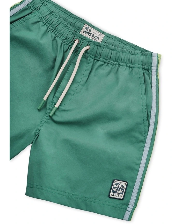 The All Day Stripe Swim Trunk (8-14 Years) in Green image 2
