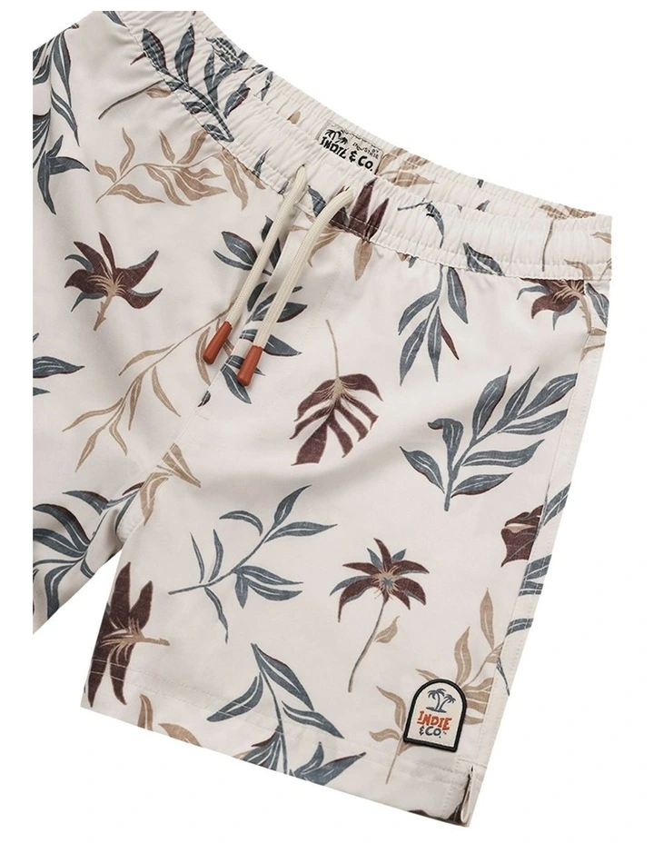 The Palm Swim Trunk (3-7 Years) in Burg/Blue Combo image 2