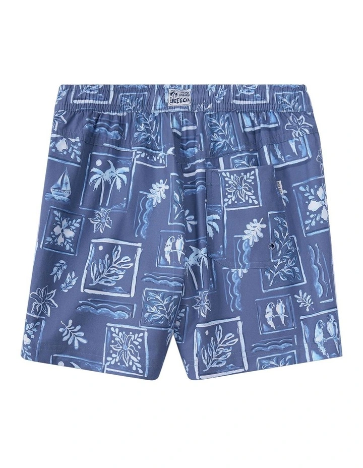 The Riviera Swim Trunk (3-7 Years) in Blue image 3