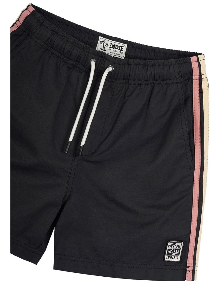 All Day Stripe Swim Trunk (3-7 Years) in Black image 2