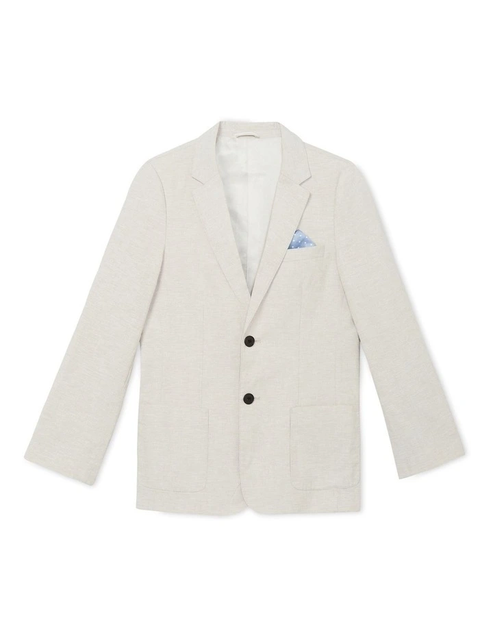 Youth Fit Linen Blend Jacket in Ecru image 1
