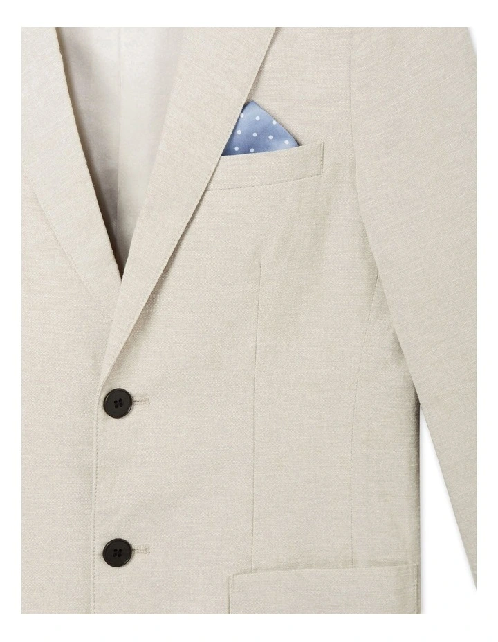 Youth Fit Linen Blend Jacket in Ecru image 2