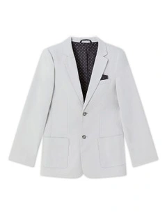 Junior Fit Boys Peach Twill Jacket in Grey