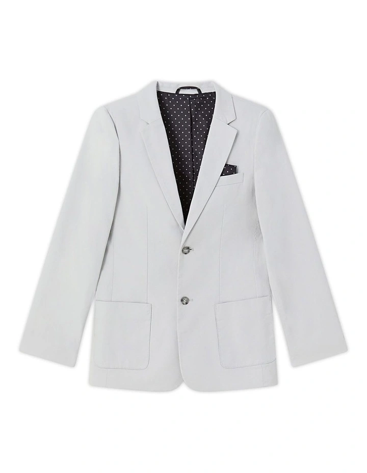Junior Fit Boys Peach Twill Jacket in Grey image 1