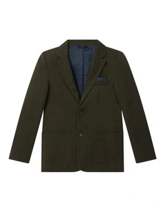 Youth Fit Peach Twill Jacket in Green