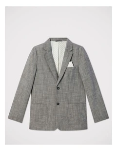 Boys Easy Care Linen Jacket in Khaki