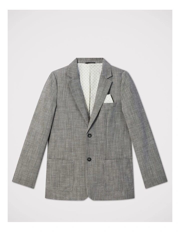Boys Easy Care Linen Jacket in Khaki image 1