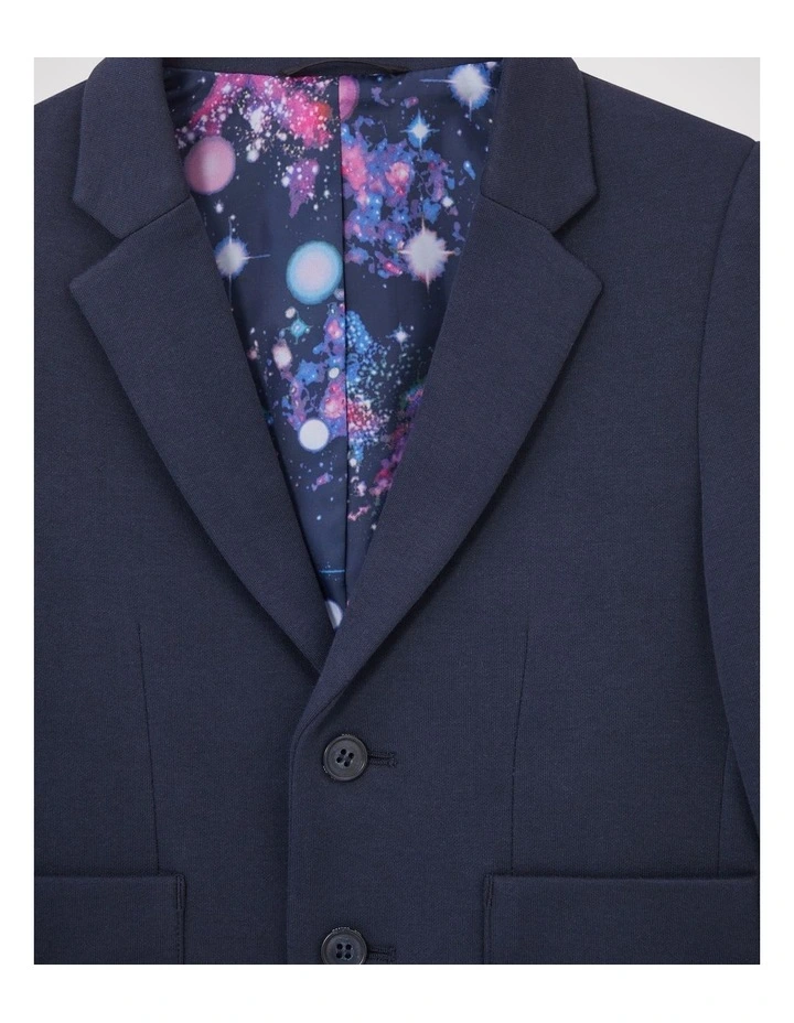 Boys Cotton Knit Jacket in Navy image 2