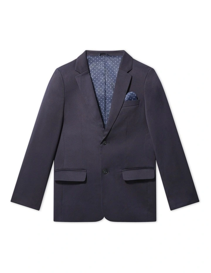 Junior Fit Plain Stretch Twill Suit Jacket in Ink image 1