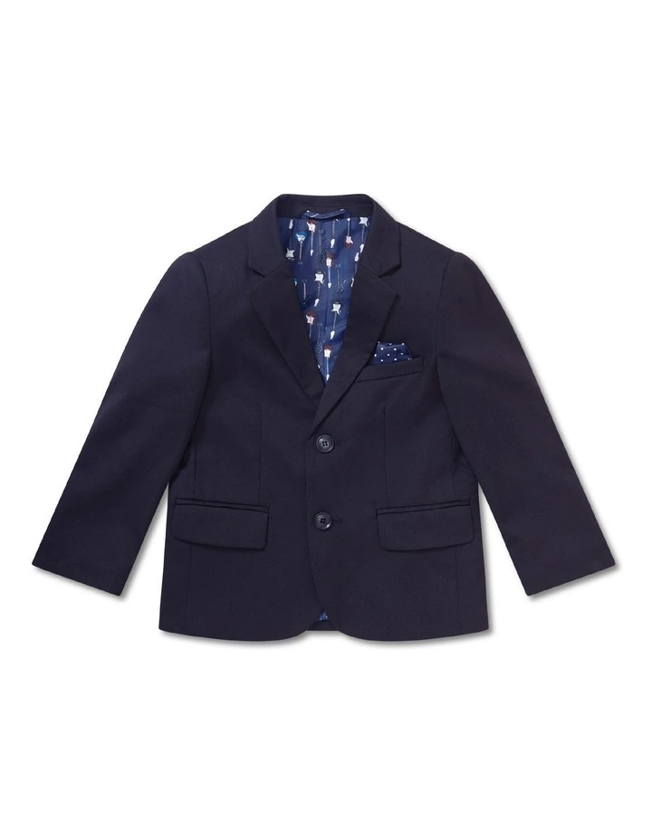 Junior Fit Plain Stretch Twill Suit Jacket in Ink image 1