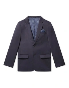 Youth Fit Plain Stretch Twill Suit Jacket in Ink
