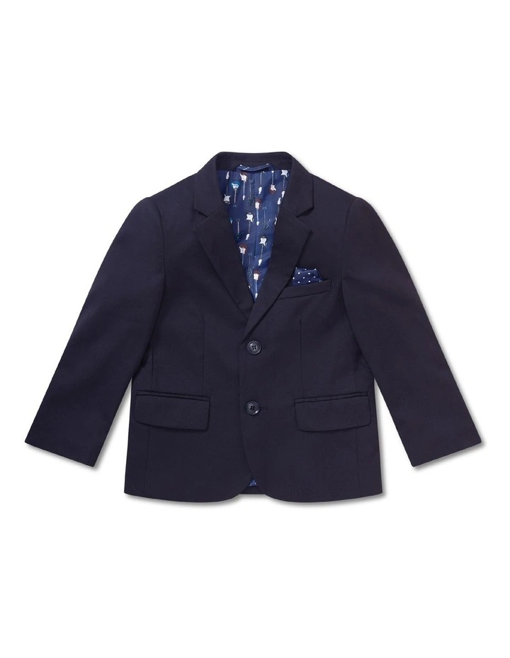 Youth Fit Plain Stretch Twill Suit Jacket in Ink image 1