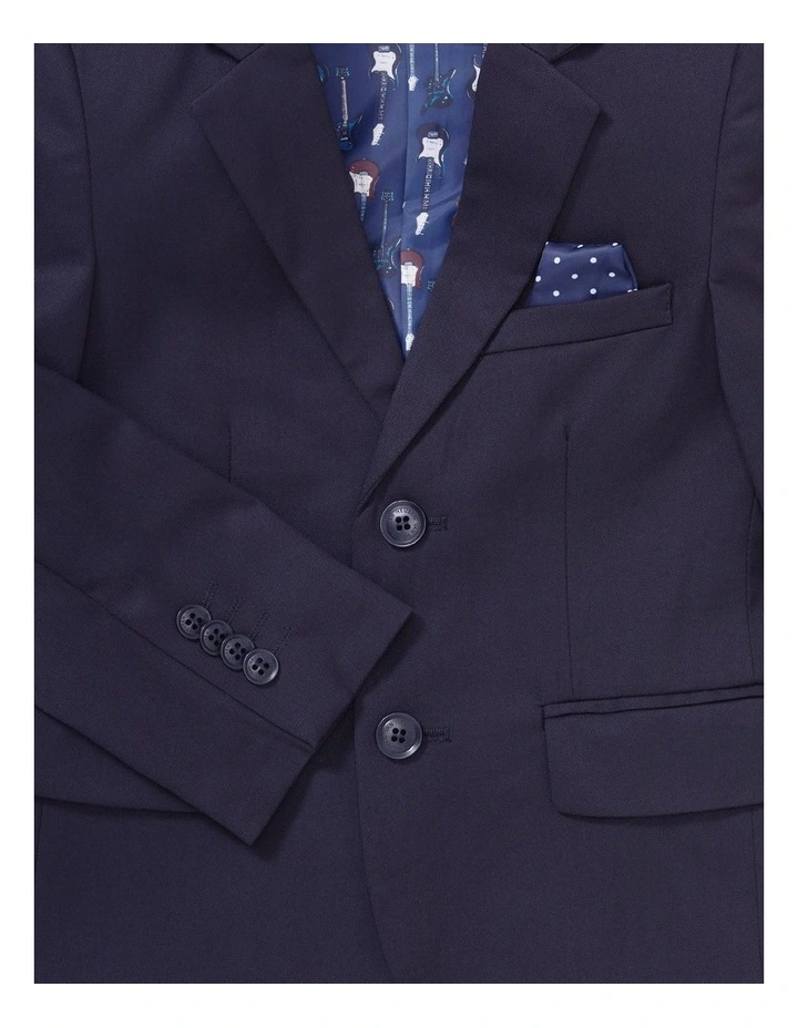 Youth Fit Plain Stretch Twill Suit Jacket in Ink image 2