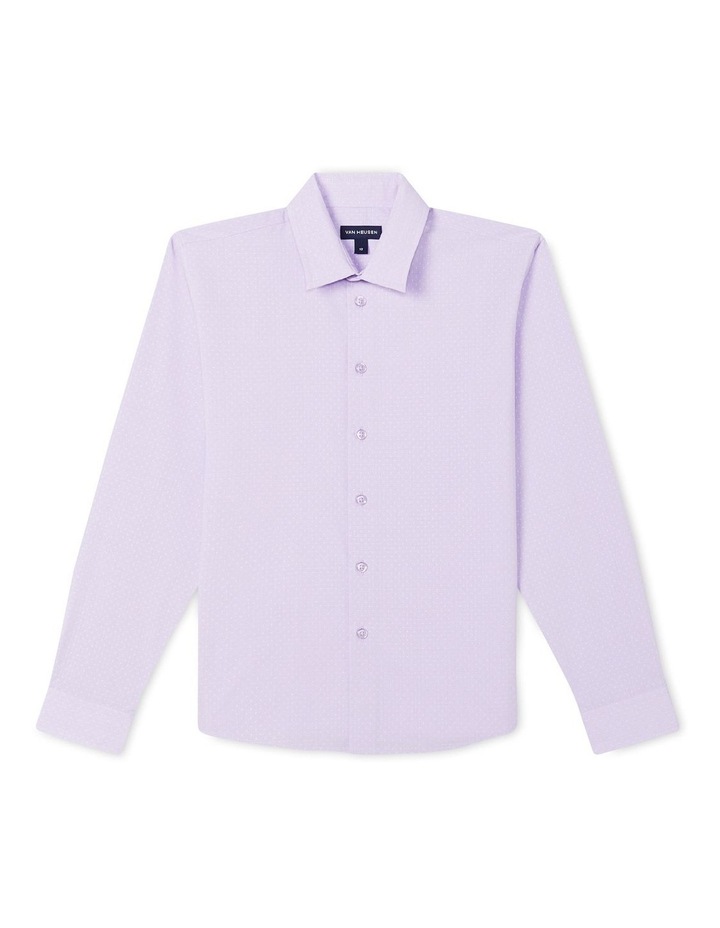 Youth Fit Mini Check Dress Shirt in Lilac Purple