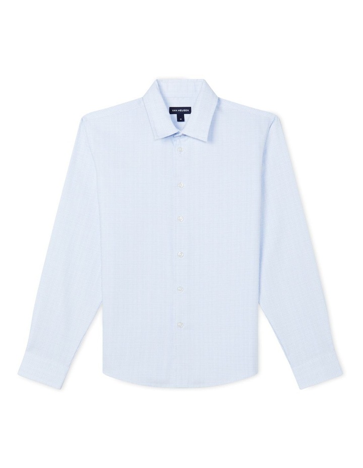 Mini Check Dress Shirt in Blue