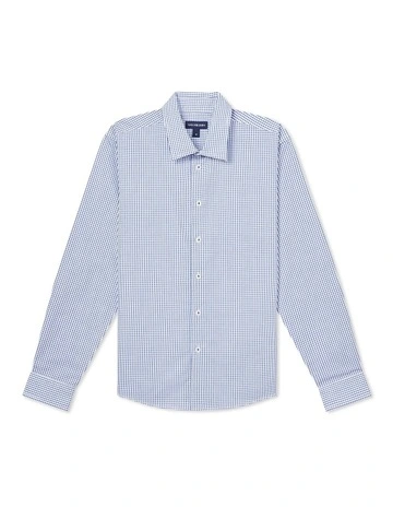 Youth Fit Long Sleeve Check Shirt in Blue