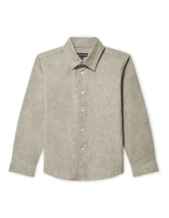Linen Blend Shirt in Green