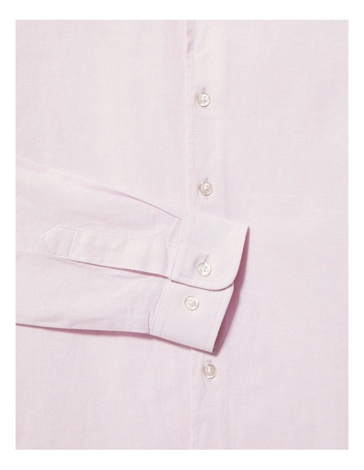 Junior Fit Linen Blend Shirt in Pink image 2
