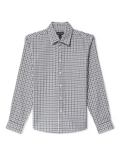 Youth Fit Bamboo Blend Check Shirt in Green