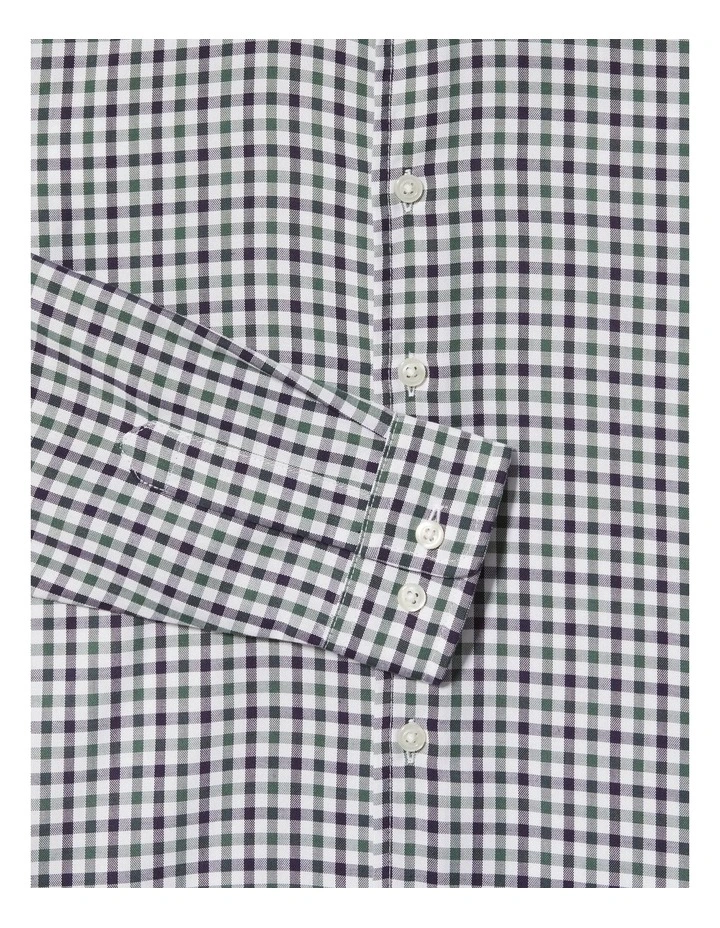 Youth Fit Bamboo Blend Check Shirt in Green image 2