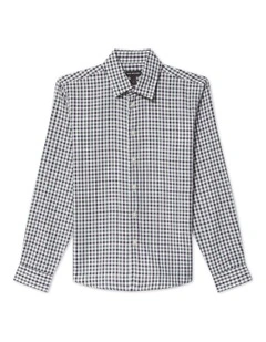 Junior Fit Bamboo Blend Check Shirt in Green