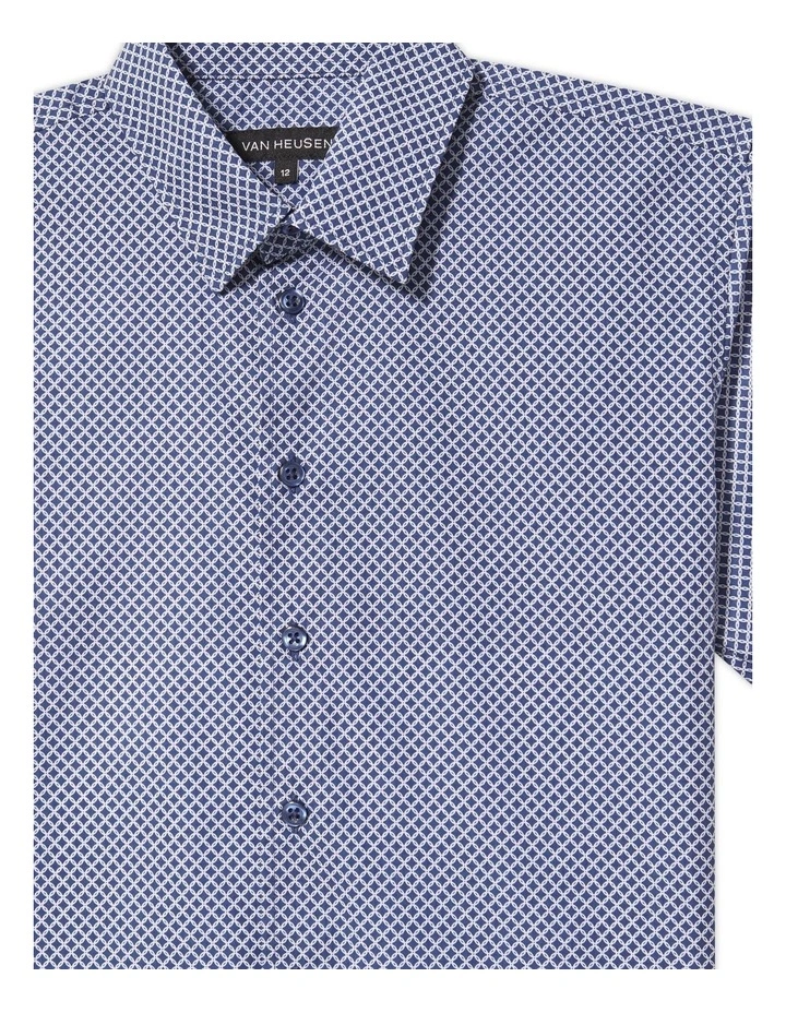 Junior Fit Short Sleeve Printed Shirt in Navy image 2
