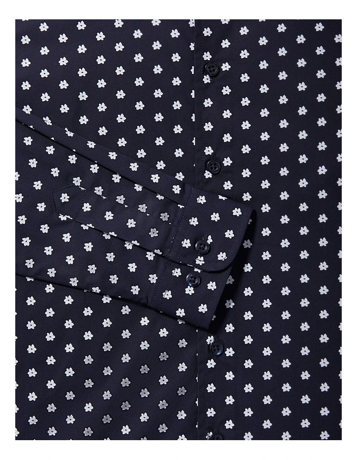 Junior Fit Bous Flower Print Shirt in Navy image 2