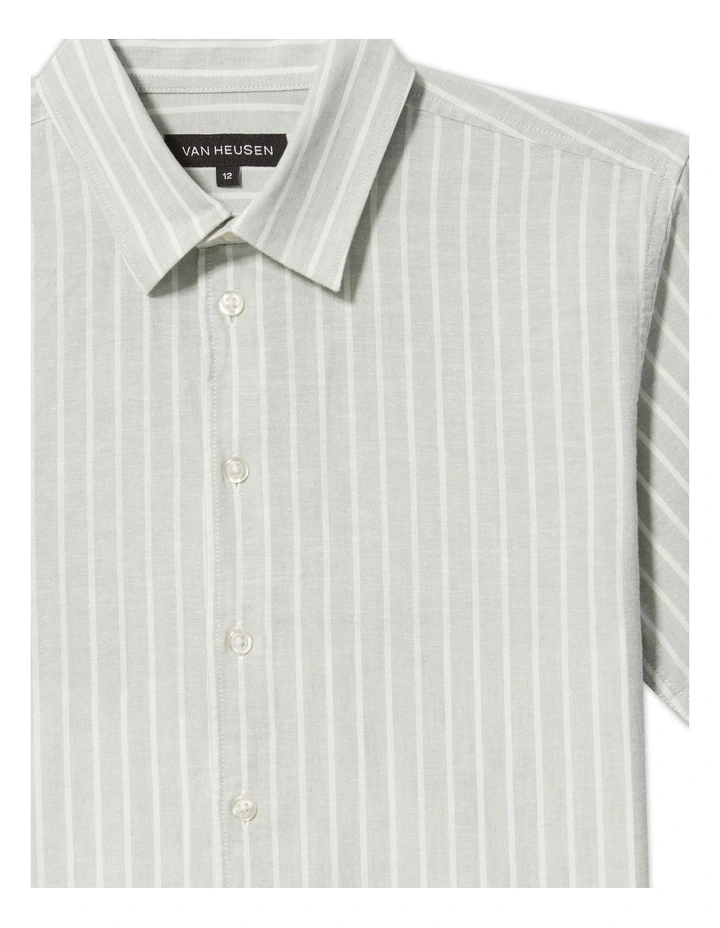 Short Sleeve Stripe Shirt Sage Green image 2