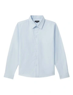 Youth Fit Tencel Blend Twill Shirt in Blue