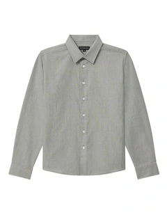 Youth Fit Tencel Blend Twill Shirt in Green