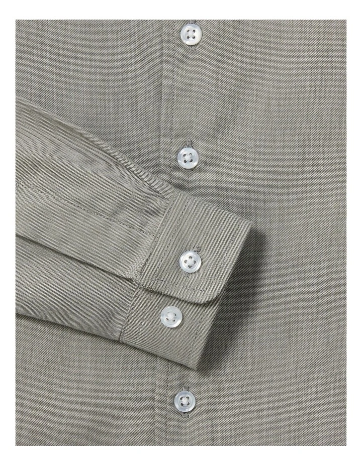 Junior Fit Tencel Blend Twill Shirt in Green image 2