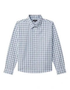 Youth Fit Gingham Check Shirt in Blue
