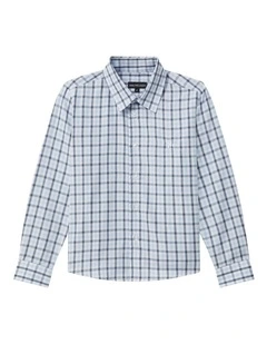 Junior Fit Gingham Check Shirt in Blue