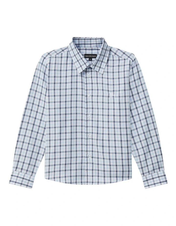 Junior Fit Gingham Check Shirt in Blue image 1