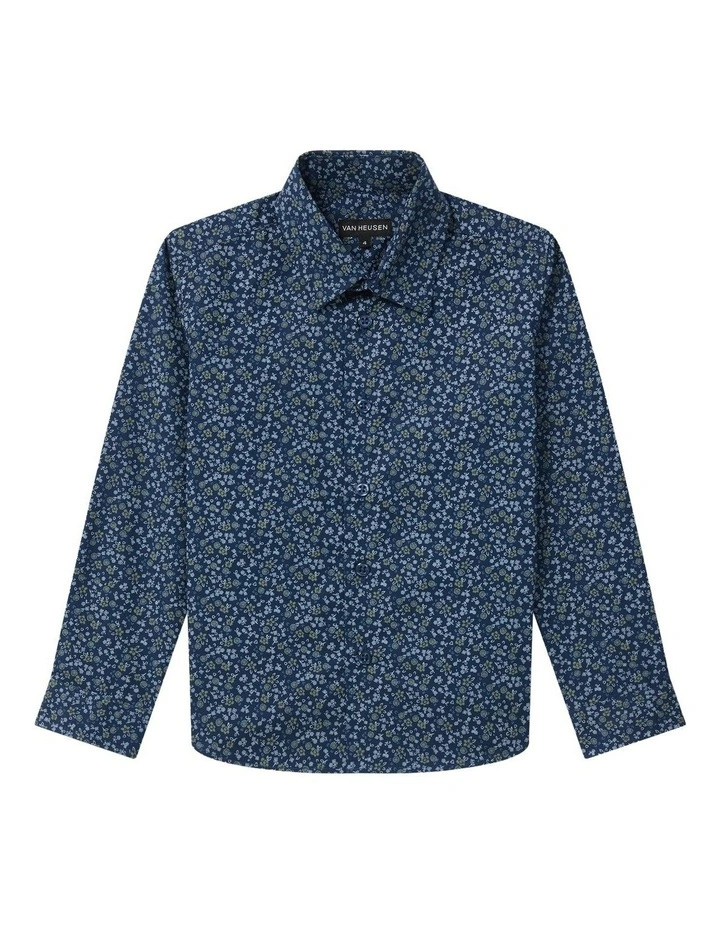 Junior Fit Floral Print Shirt in Green image 1