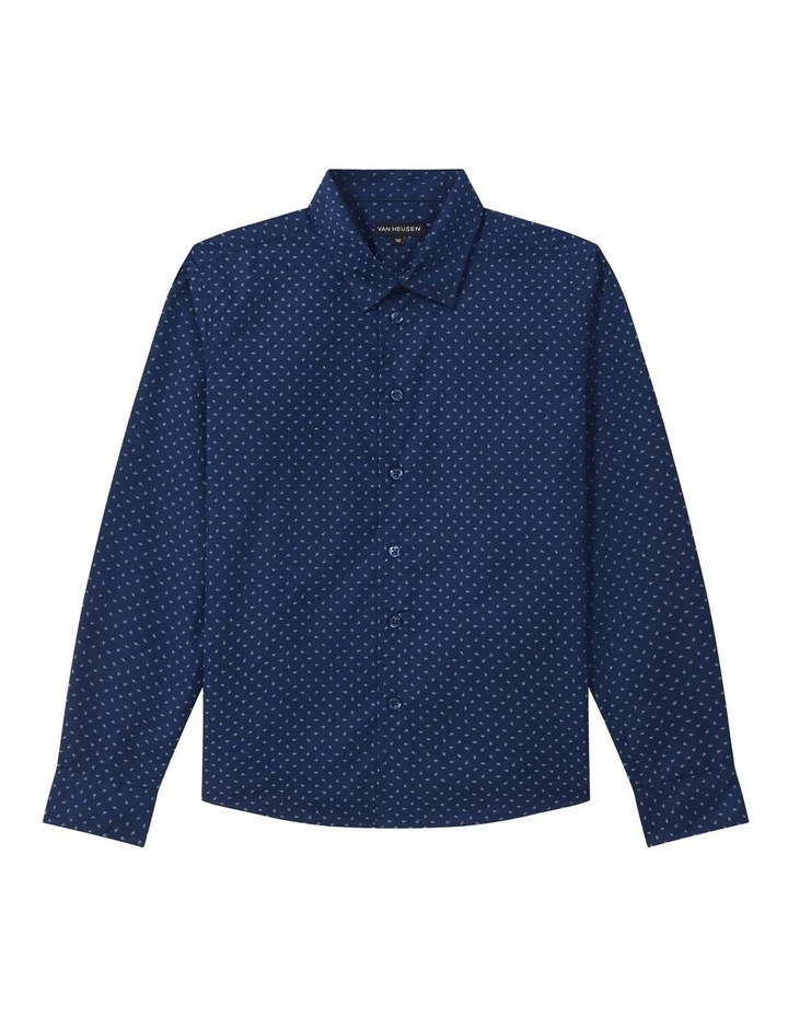 Youth Fit Paisley Shirt in Navy image 1