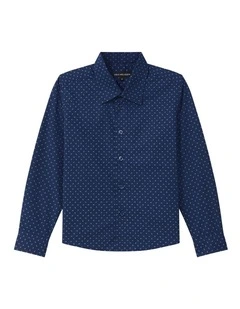 Junior Fit Paisley Shirt in Navy