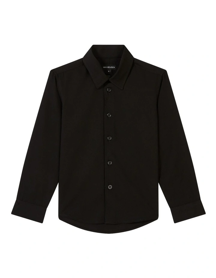 Youth Fit Plain Bamboo Blend Shirt in Black image 1