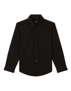Plain Bamboo Blend Shirt in Black