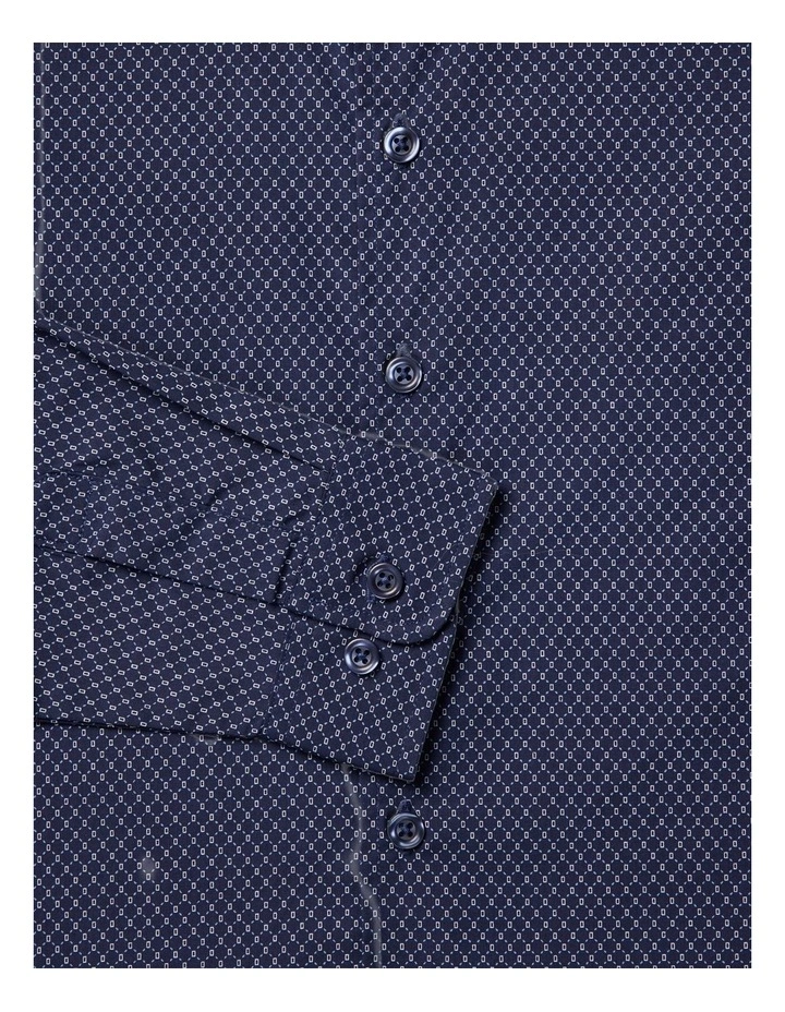 Boys Check Print Dress Shirt in Navy image 2