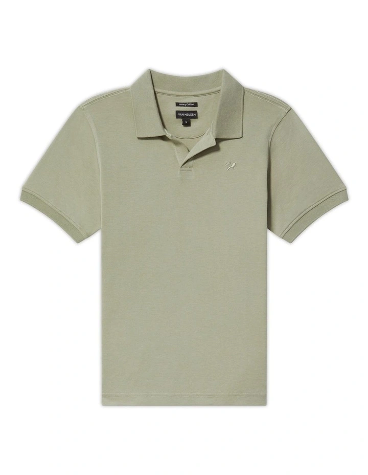 Youth Fit Johnny Collar Interlock Polo in Green image 1