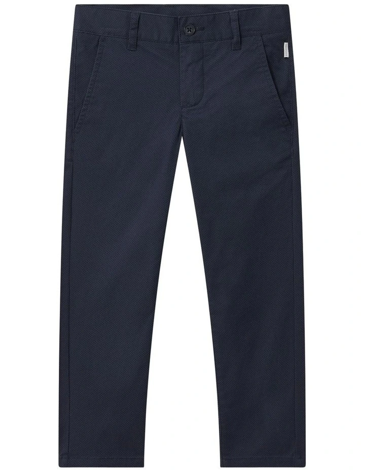 Junior Fit Printed Stretch Pant in Navy image 1
