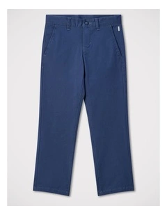 Boys Peach Twill Pant in Navy