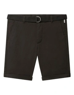 Youth Fit Brushed Oxford Short in Black