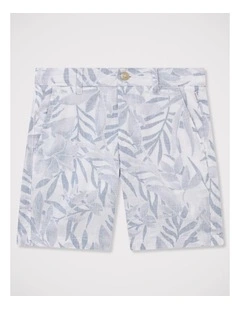 Boys Linen Blend Shorts in Navy