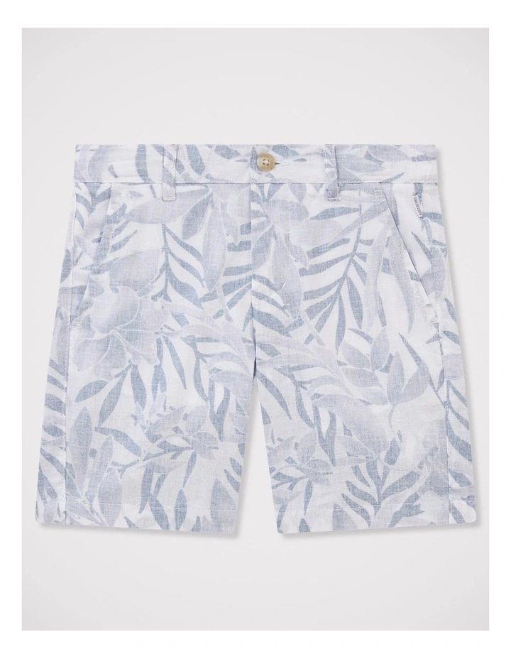 Boys Linen Blend Shorts in Navy image 1