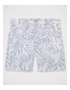 Boys Linen Blend Shorts in Navy