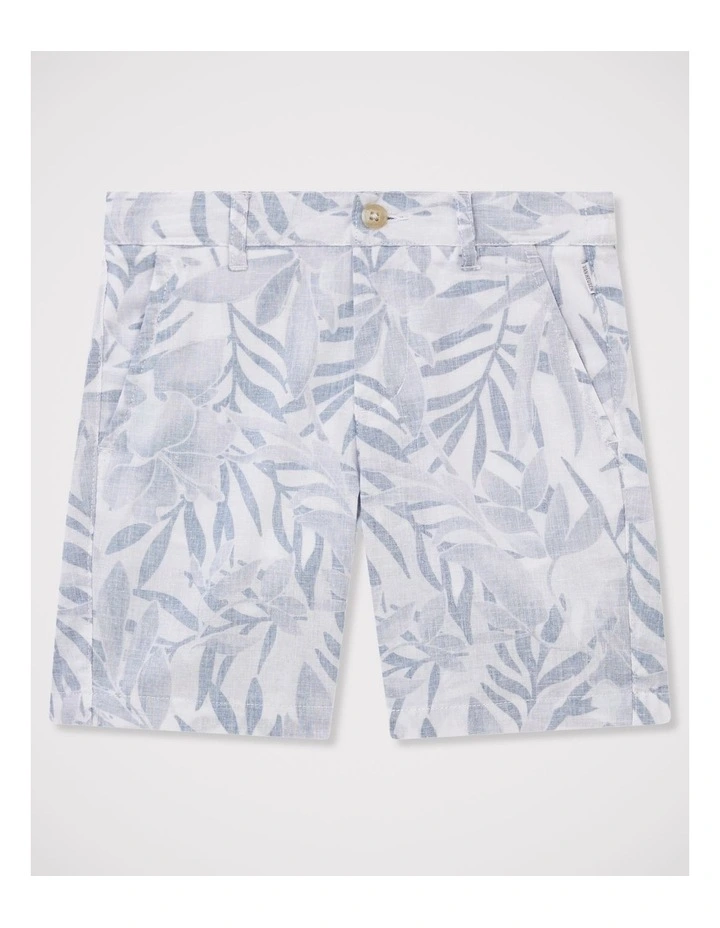 Boys Linen Blend Shorts in Navy image 1